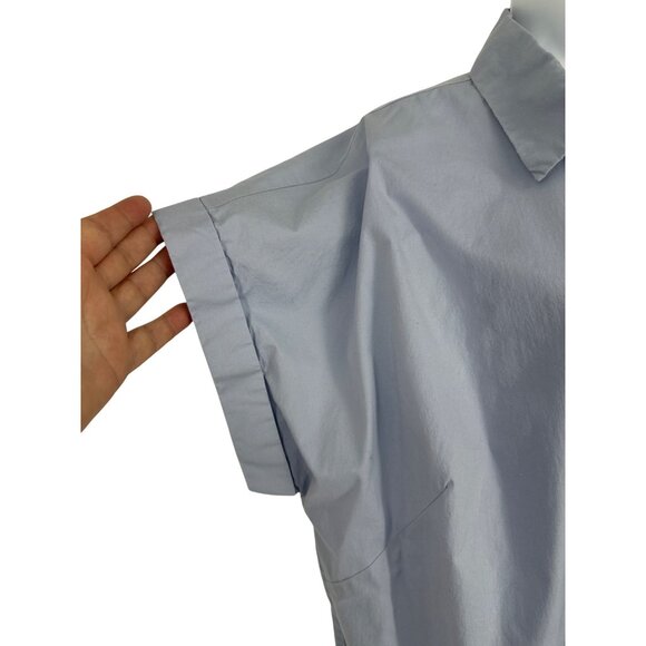 Eloquii Light Blue Button-Down Collared Short Sleeve Blouse Women's Size 20 - Picture 5 of 10